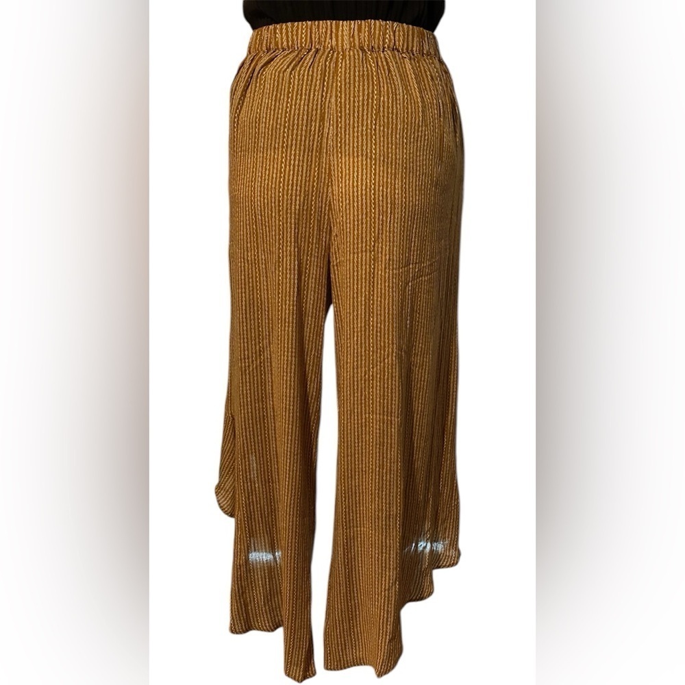 Kori fly-away tie waist pants / jumpsuit hobo wide leg. - Picture 8 of 13
